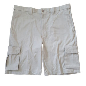 Haggar Men's Expandable Waistband Cargo Beige Shorts Size 36 Inseam 10" NWT